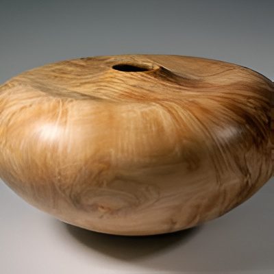 Wooden vase with natural grain pattern
