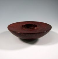 Handmade round wooden vessel